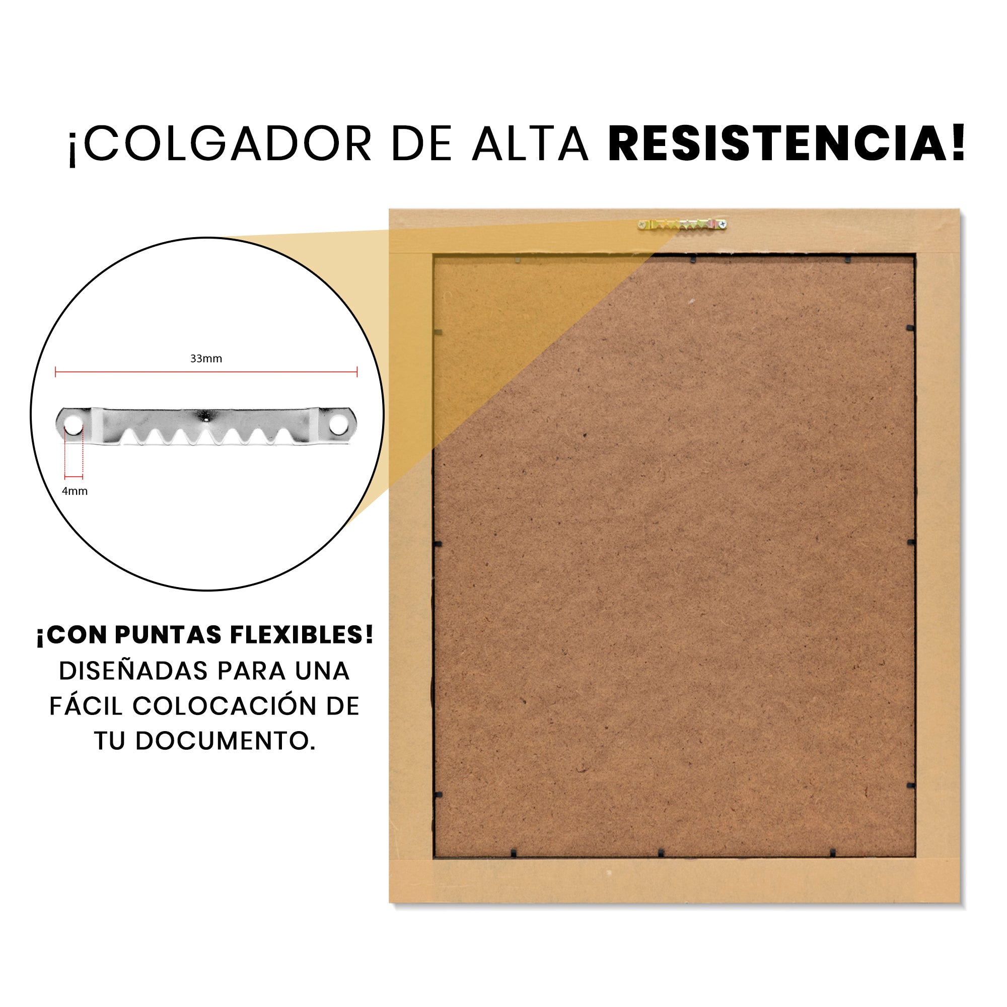 Marco Oficial en Color Nogal con Filo Dorado UNAM®, Para Título Universitario con Marialuisa Blanca