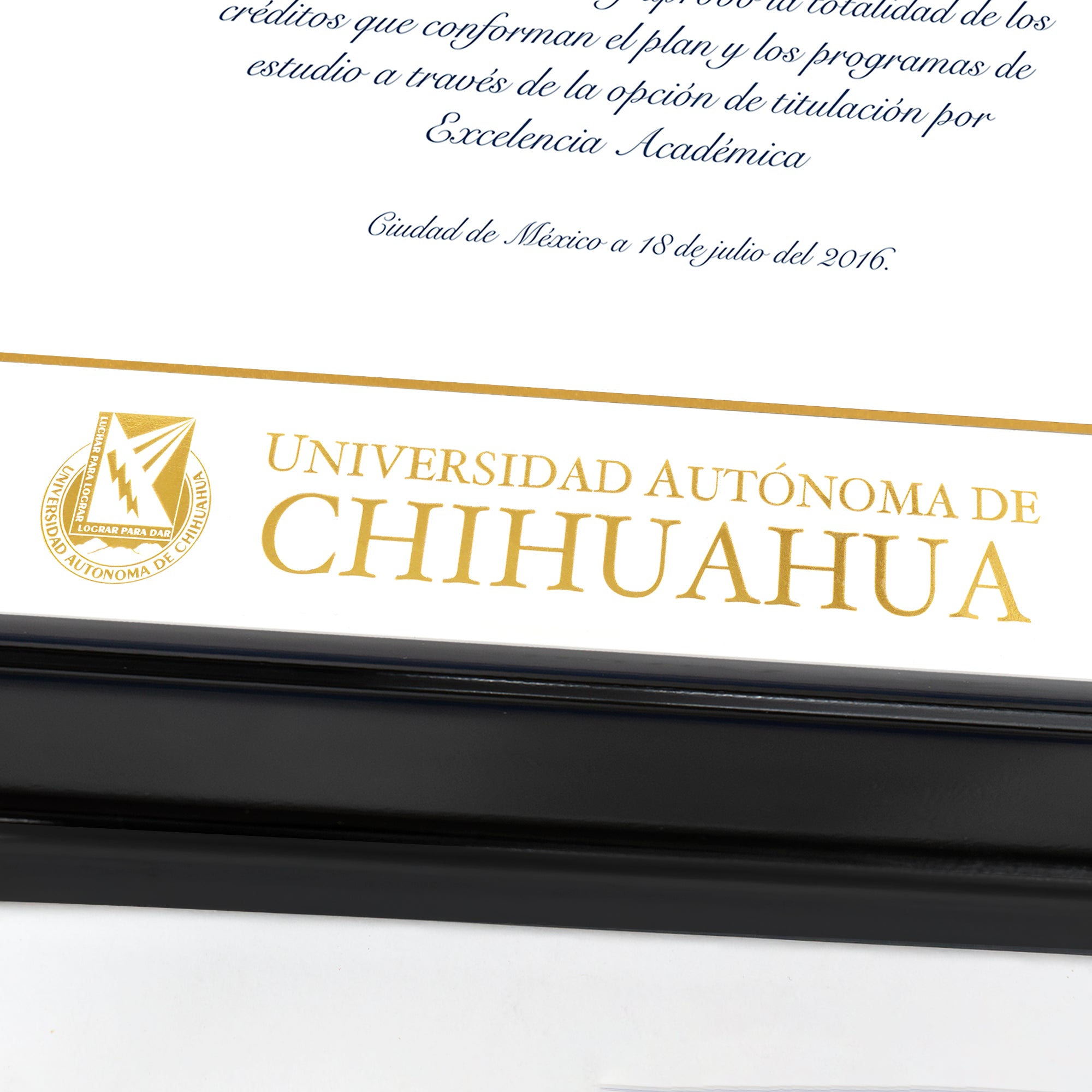 Marco Oficial en Color Negro para Universidad UACH