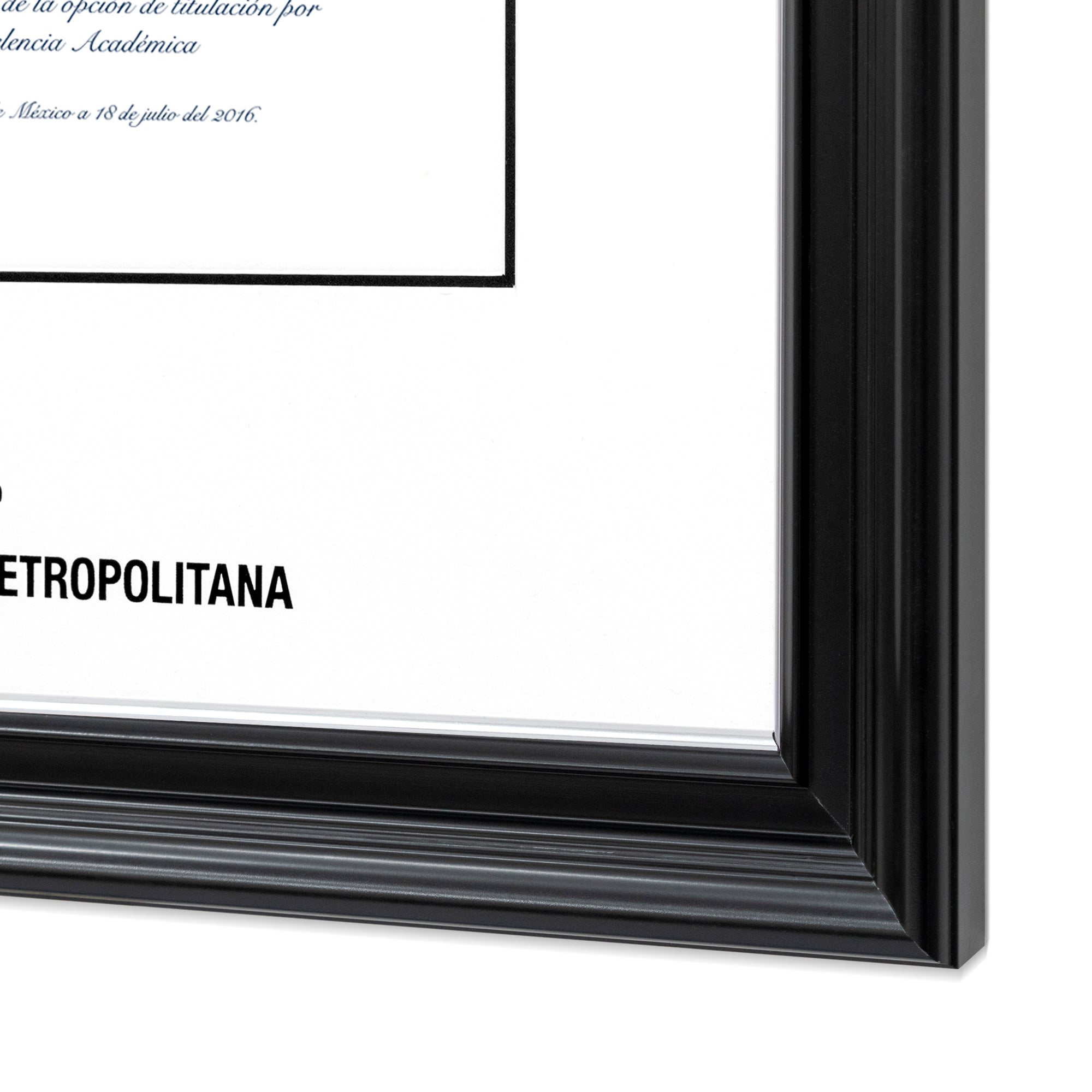 Marco Oficial UAM® en Color Negro con Relieves y Filo Plata, Para Título Universitario