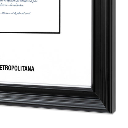 Marco Oficial UAM® en Color Negro con Relieves y Filo Plata, Para Título Universitario