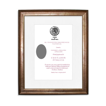 Marco para Título Profesional Color Ébano Platinado